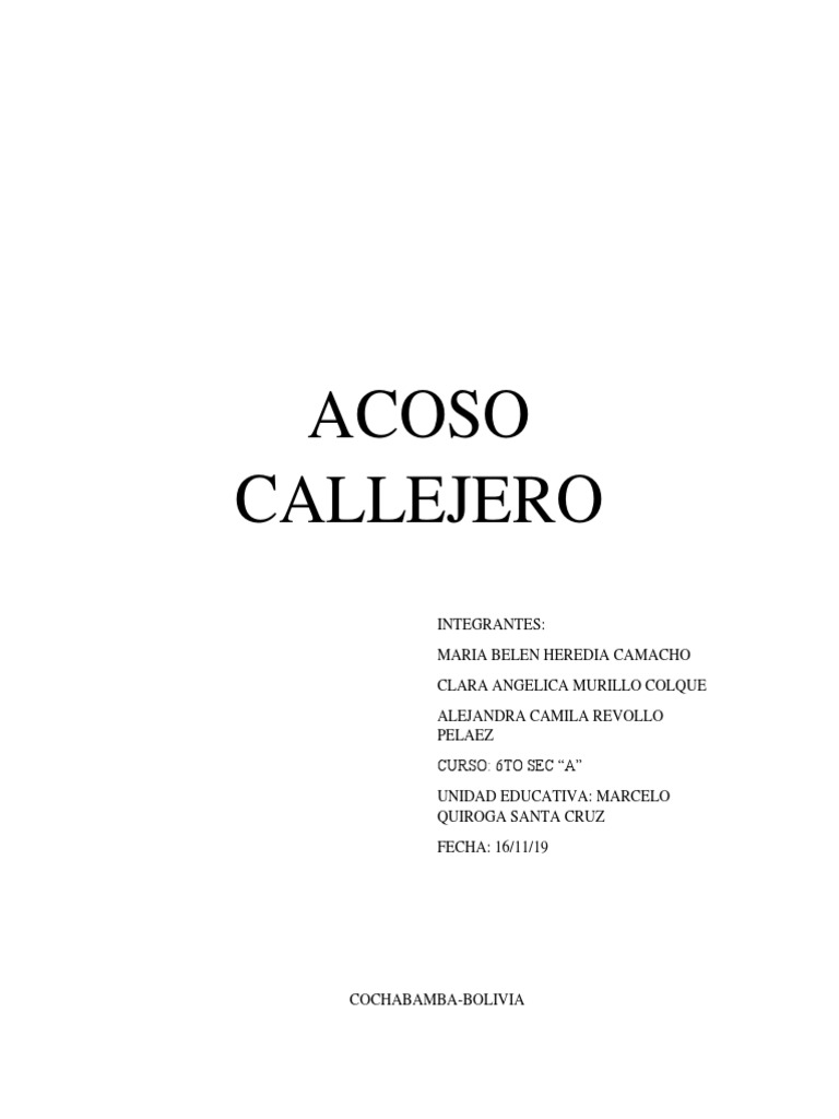 Acoso Callejero | PDF | Acoso sexual | La violencia contra las mujeres