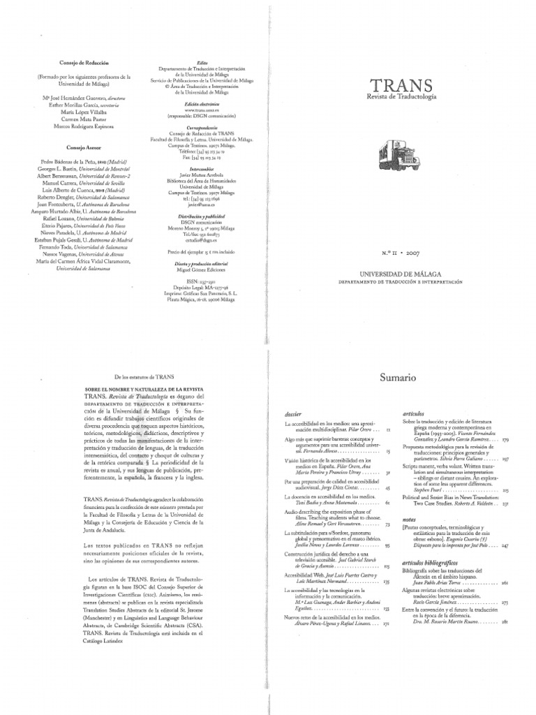 Trans Revista De Traducctologia Pdf Invalidez Ciencia Cognitiva