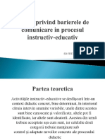 Studiu Privind Barierele de Comunicare in Procesul Instructiv-Educativ