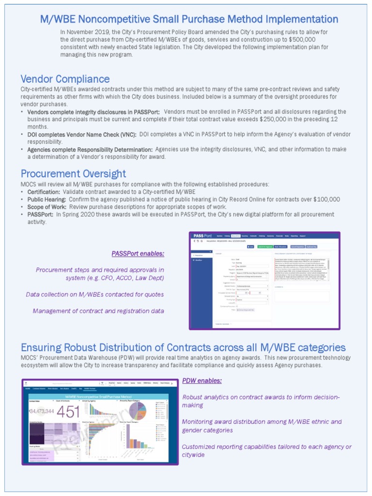M WBE Implementation.2019.12.2 | PDF | Public Sphere | Government ...