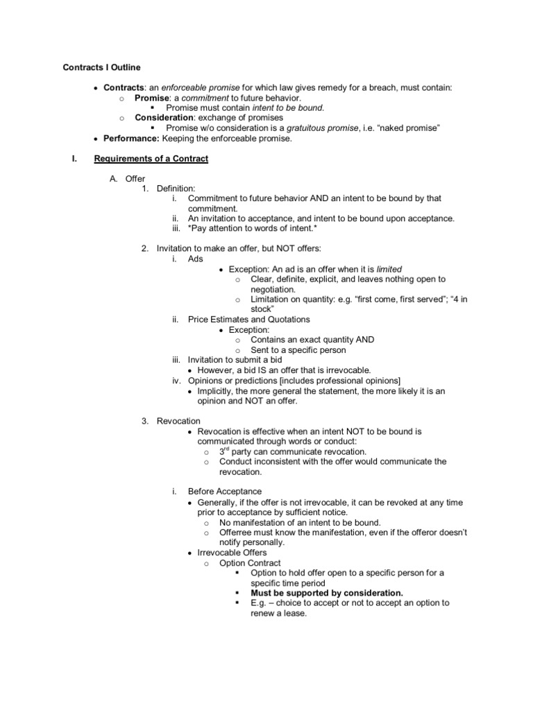 Contracts outline law school 1l picture
