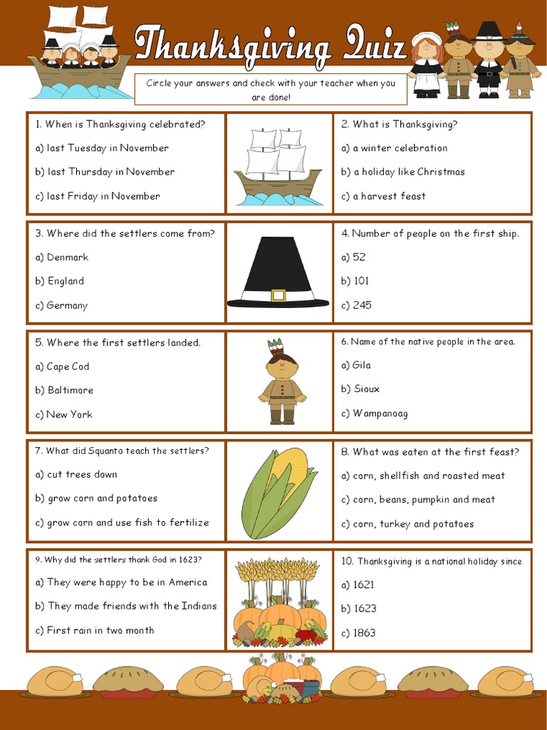 One charming party thanksgiving quiz