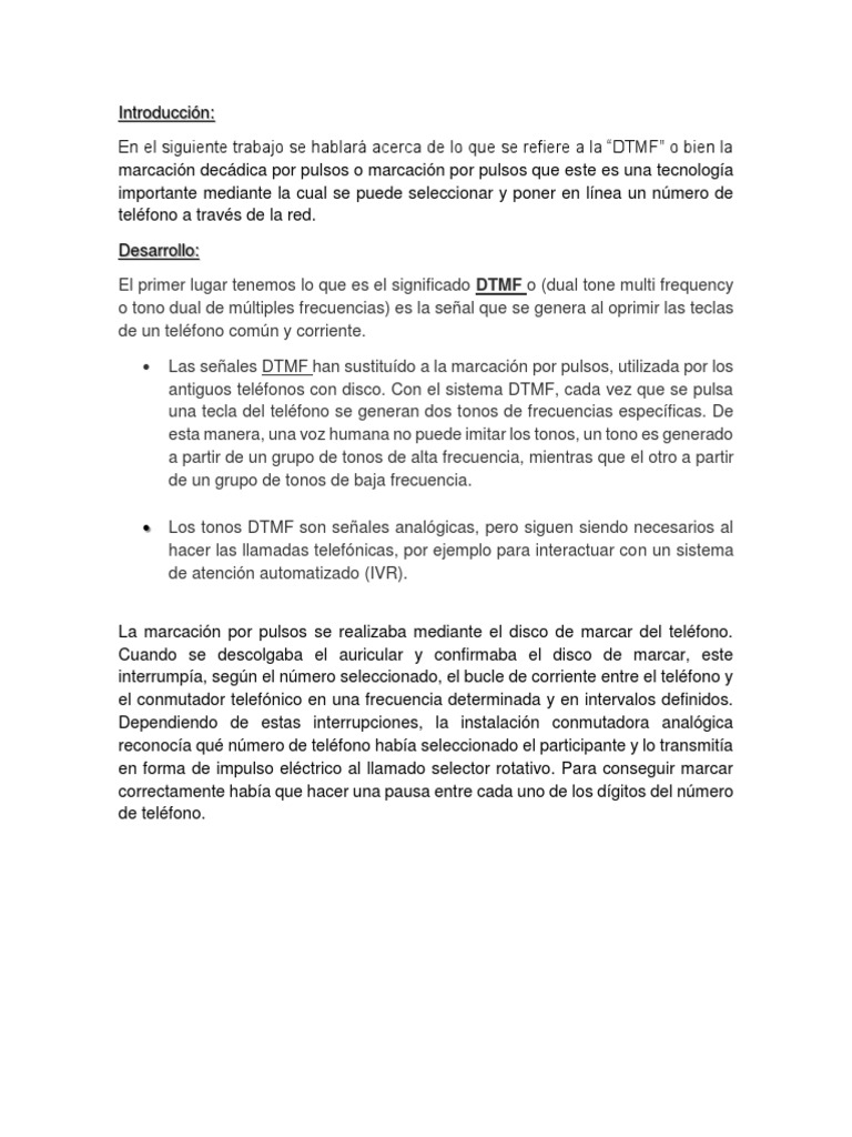 DTMF | Descargar gratis PDF | Teléfono | Comunicación