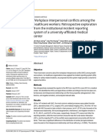 Workplace Interpersonal Conflicts Among the Healthcare Workers