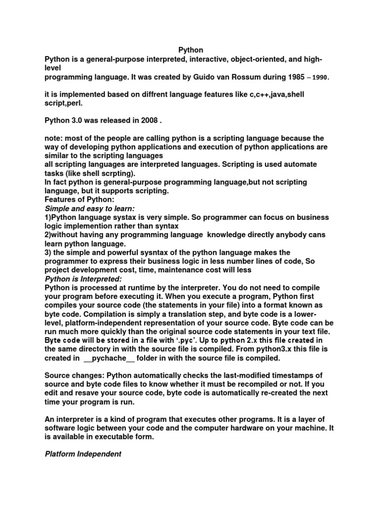 Python 1 | PDF | Python (Programming Language) | Scripting Language