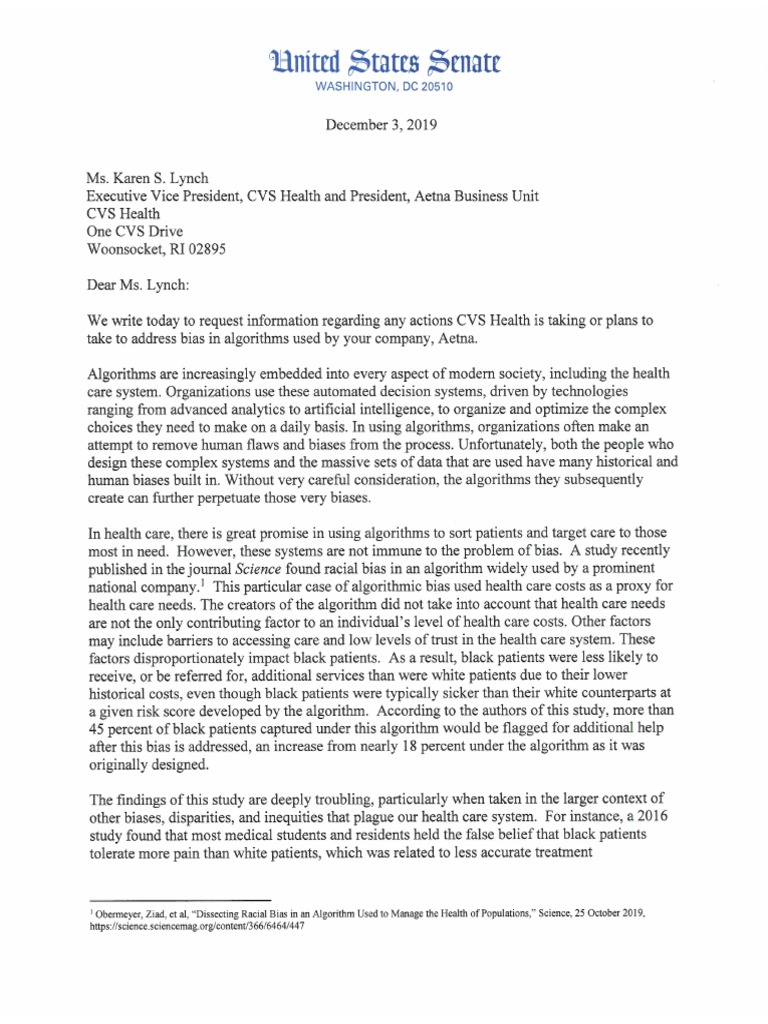 Booker Wyden Health Care Letters | PDF