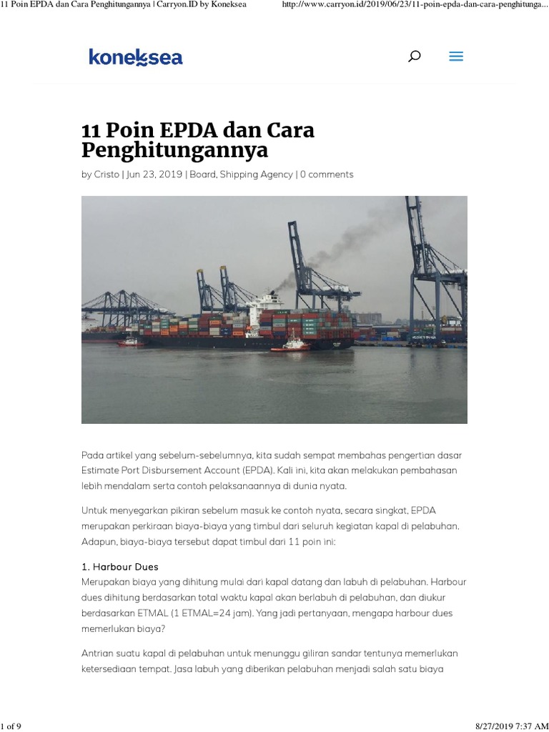 11 Poin Penting dalam EPDA Kapal | PDF