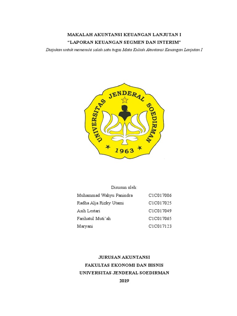 Makalah Segmen Dan Interim Akuntansi Keuangan Lanjutan I