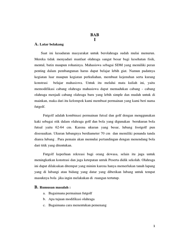 Makalah Modifikasi Olahraga