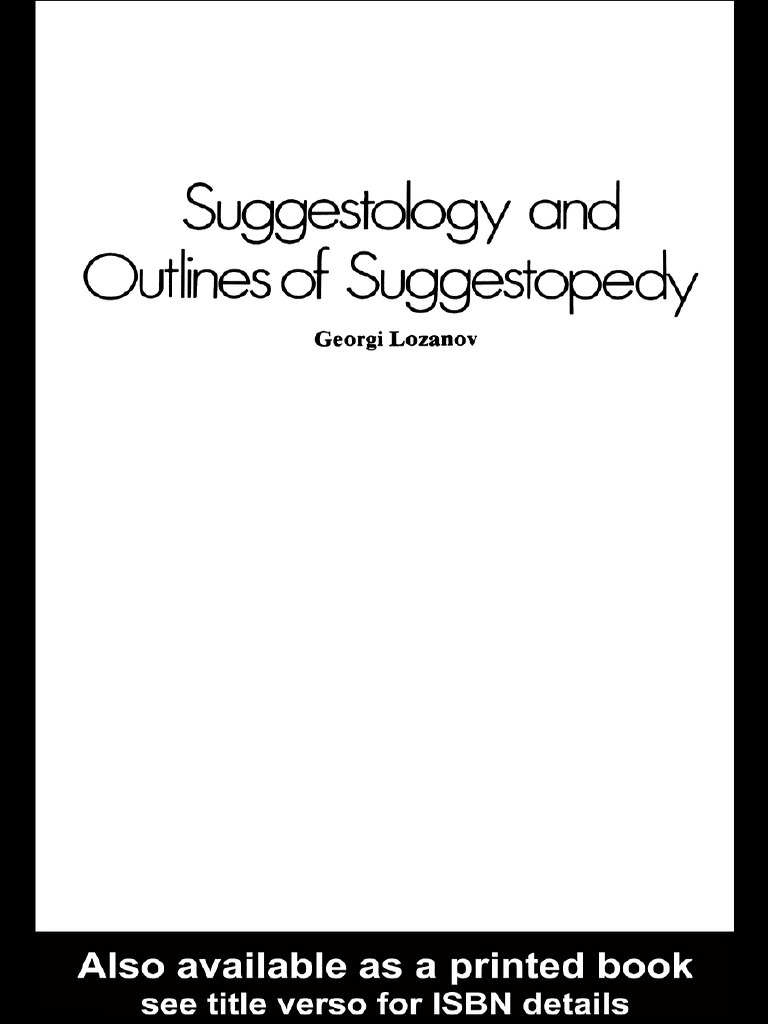 Suggestology Lozanov Pdf Hypnosis Science