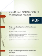 RIGHT and OBLIGATION of Warehouse Receipt