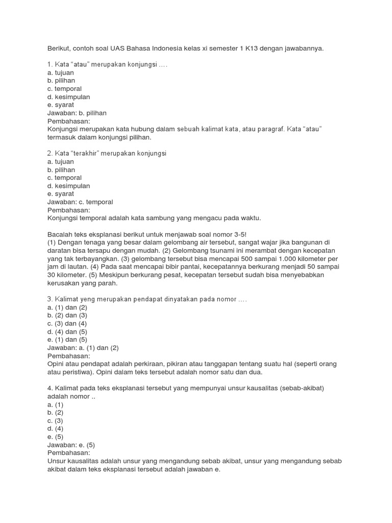 Soal Uas Bi Ganjil Xi Docx