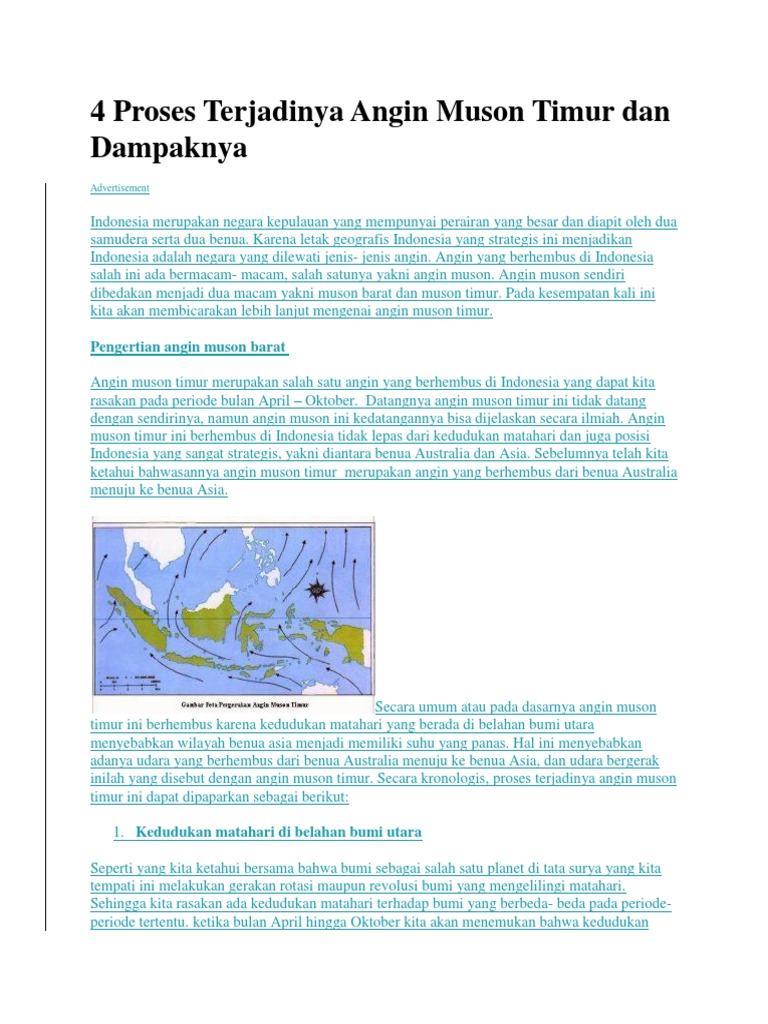 Proses dan Dampak Angin Muson Timur | PDF