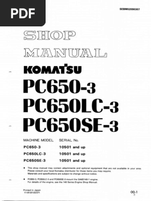 Shop Manual PC650 | PDF