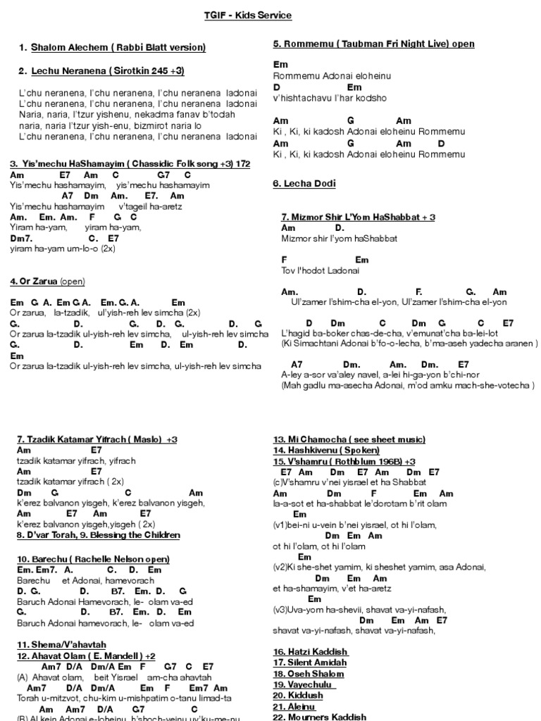 Tgif Leadsheet Hebrew Words And Phrases Foreign Language Studies