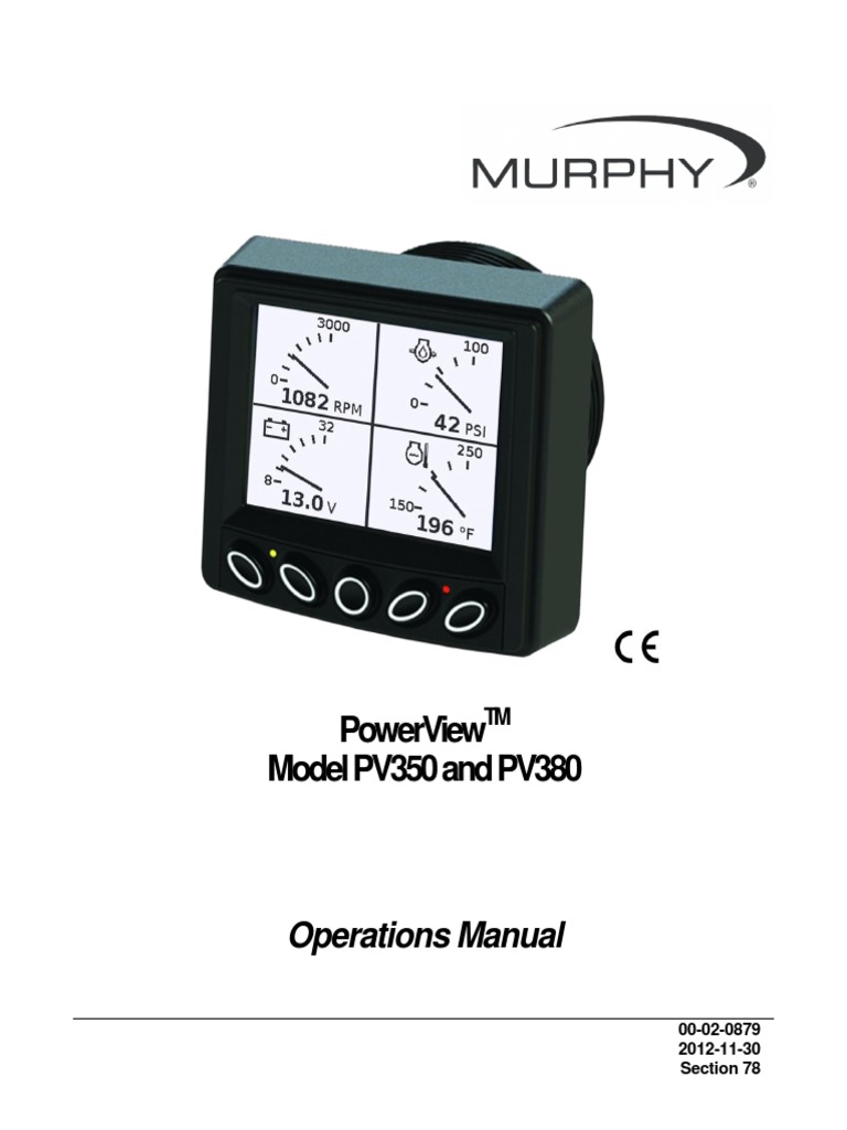 Murphy PowerView PV380 Operations Manual | PDF | Manufactured Goods ...