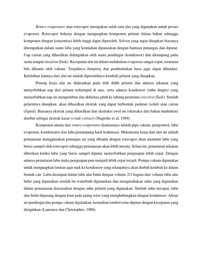Prinsip Dan Mekanisme Rotary Evaporator PDF