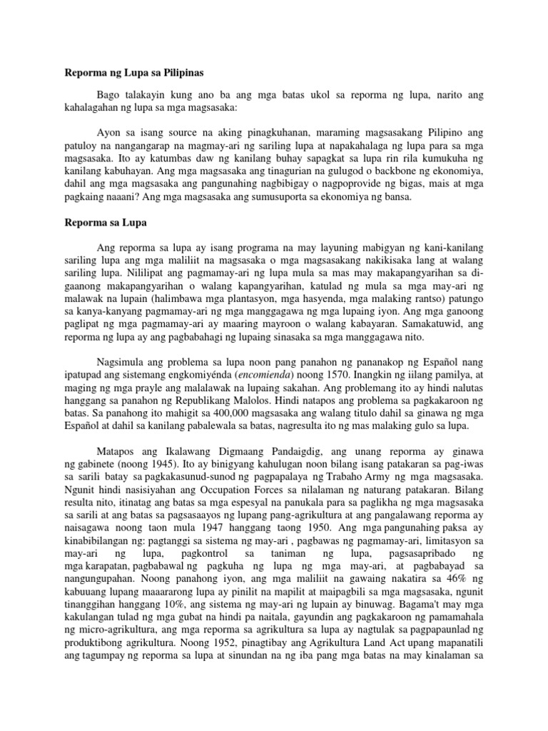 Reporma Sa Lupa PDF