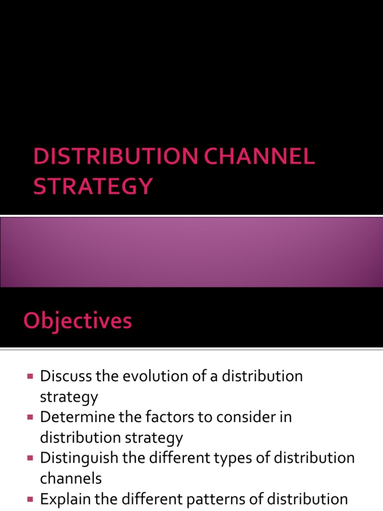 Distribution Channel Strategy PDF Retail Market (Economics)