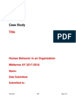 Format For The Case Study MGT 209