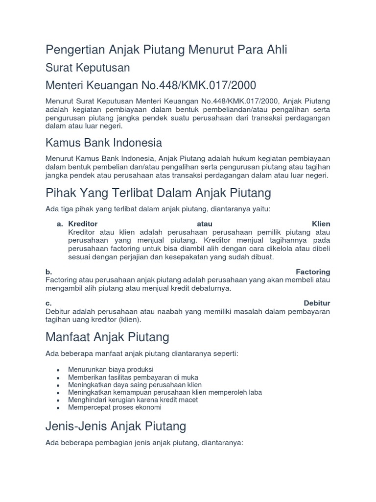 Anjak Piutang | PDF
