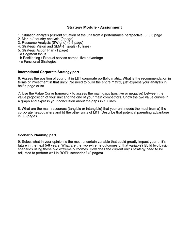 Scenario Planning for L&T Construction Unit | PDF | Scenario Planning ...