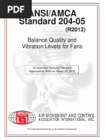 AMCA204-05 (R2012) - Balance Quality and Vibration Levels For Fans