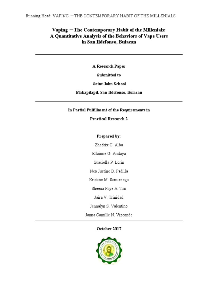 Vaping Habits Among Millennials in Bulacan | PDF | Electronic Cigarette