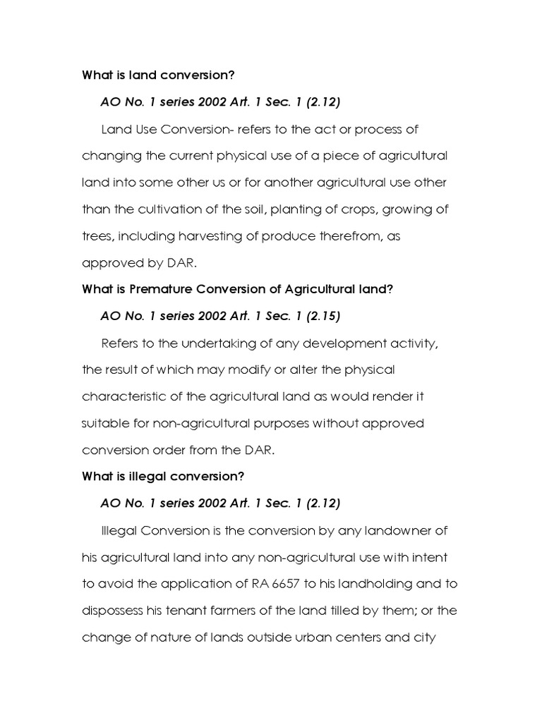 Understanding Land Conversion Laws | PDF | Agriculture | Government ...