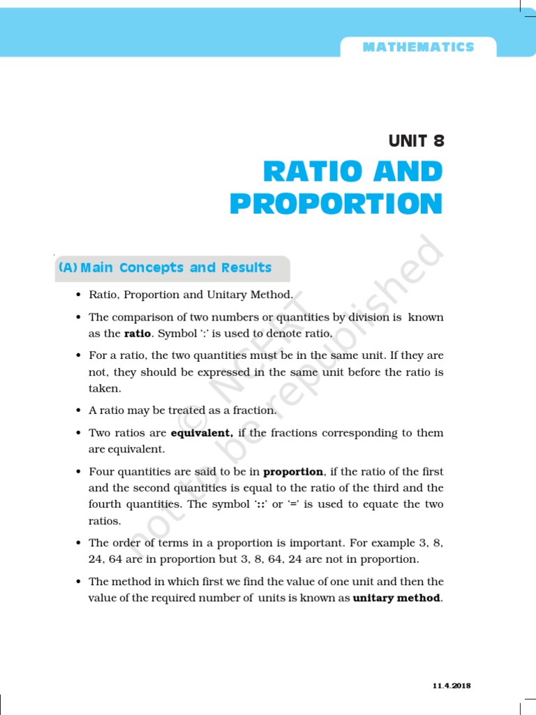 Ratio and Proportion Concepts Explained | PDF | Ratio | Mathematical ...