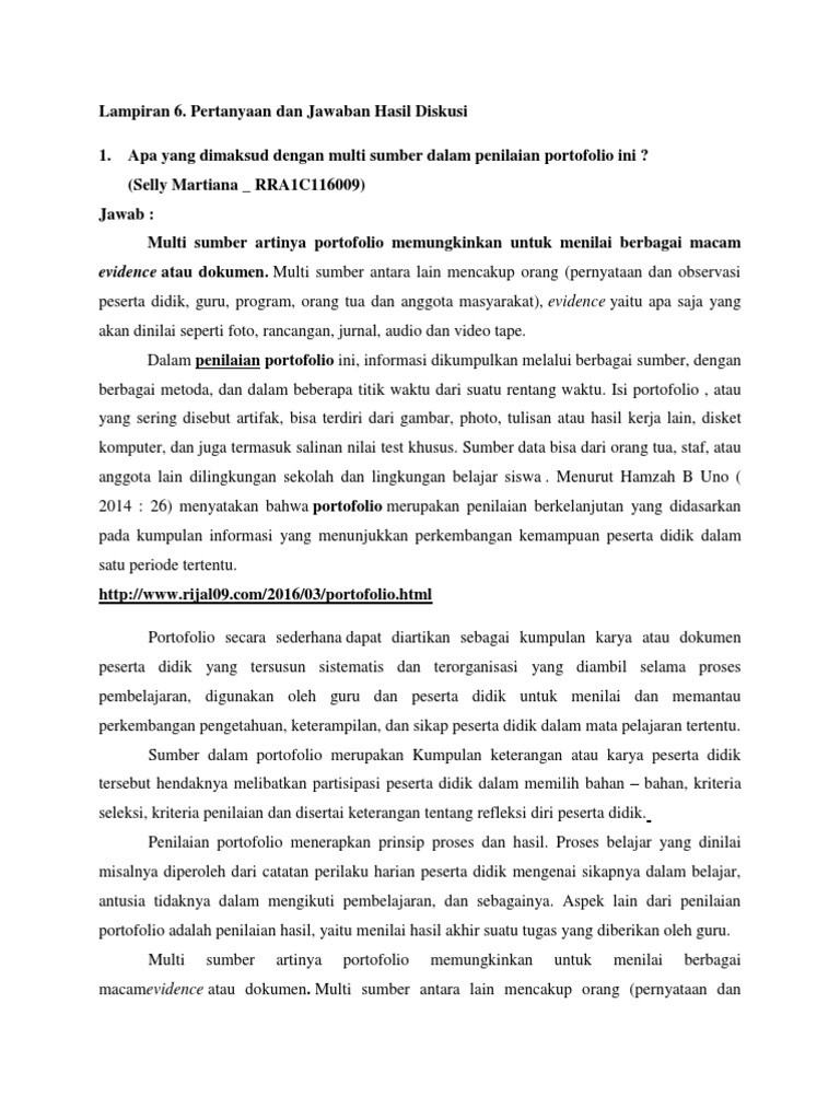 Pertanyaan Portofolio