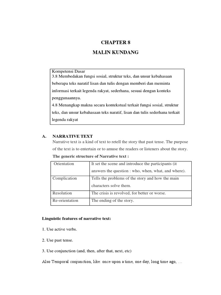 Chapter 8 Narrative Text Rapunzel