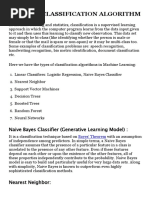 Types of Classification Algorithm