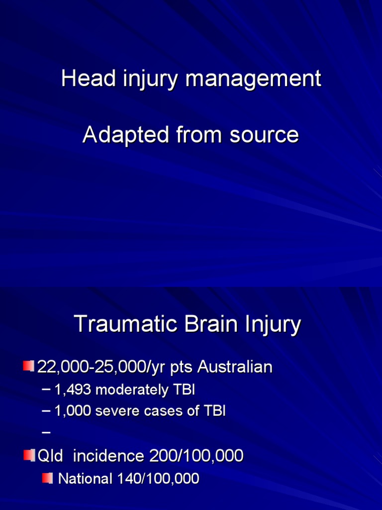 Head Injury Management Edited | PDF | Traumatic Brain Injury | Symptoms ...