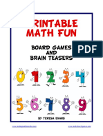 Printable Math Fun - Math Board Games