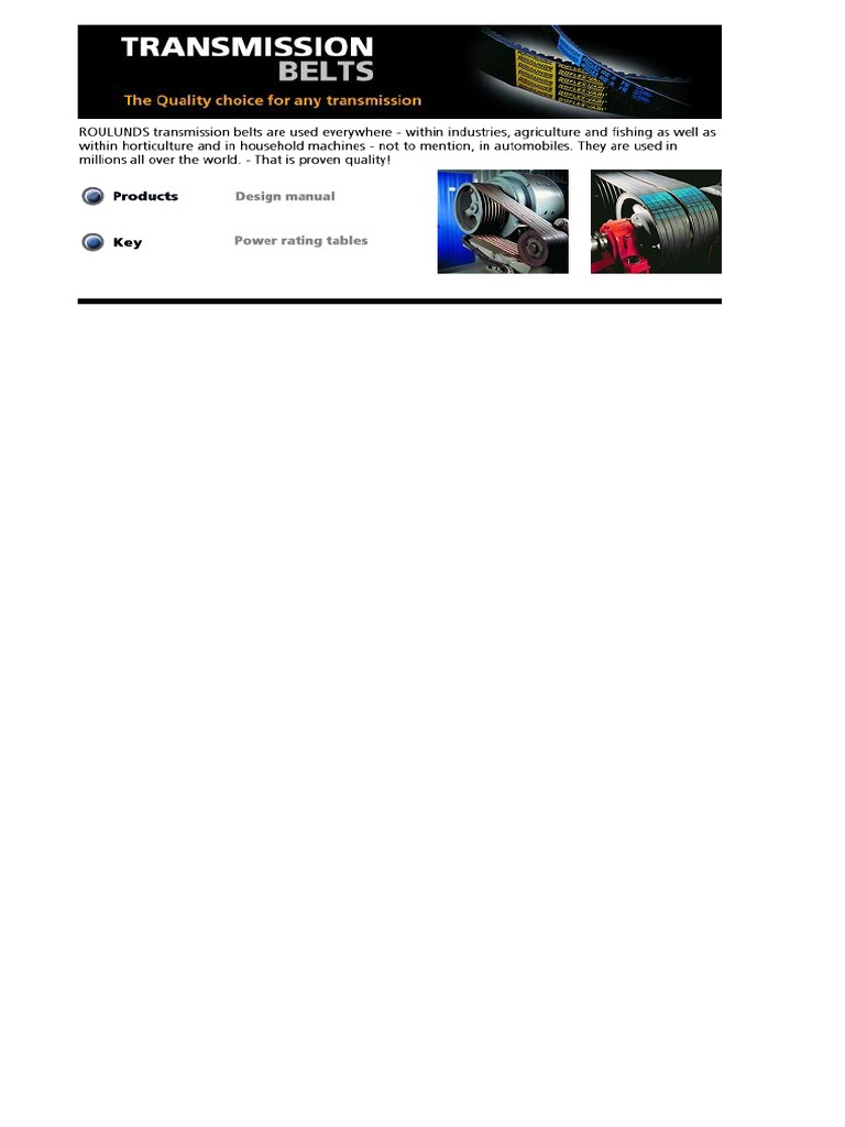 Barmex Bandas Catalogo Roulunds 416296 | PDF | Belt (Mechanical