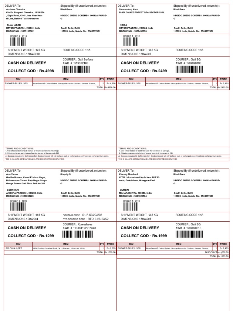 Shipping Label 25552614 13194192239723 PDF | PDF | Delivery (Commerce ...