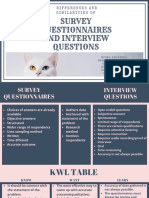 Difference and Similarities of Interviews and Questionnaires