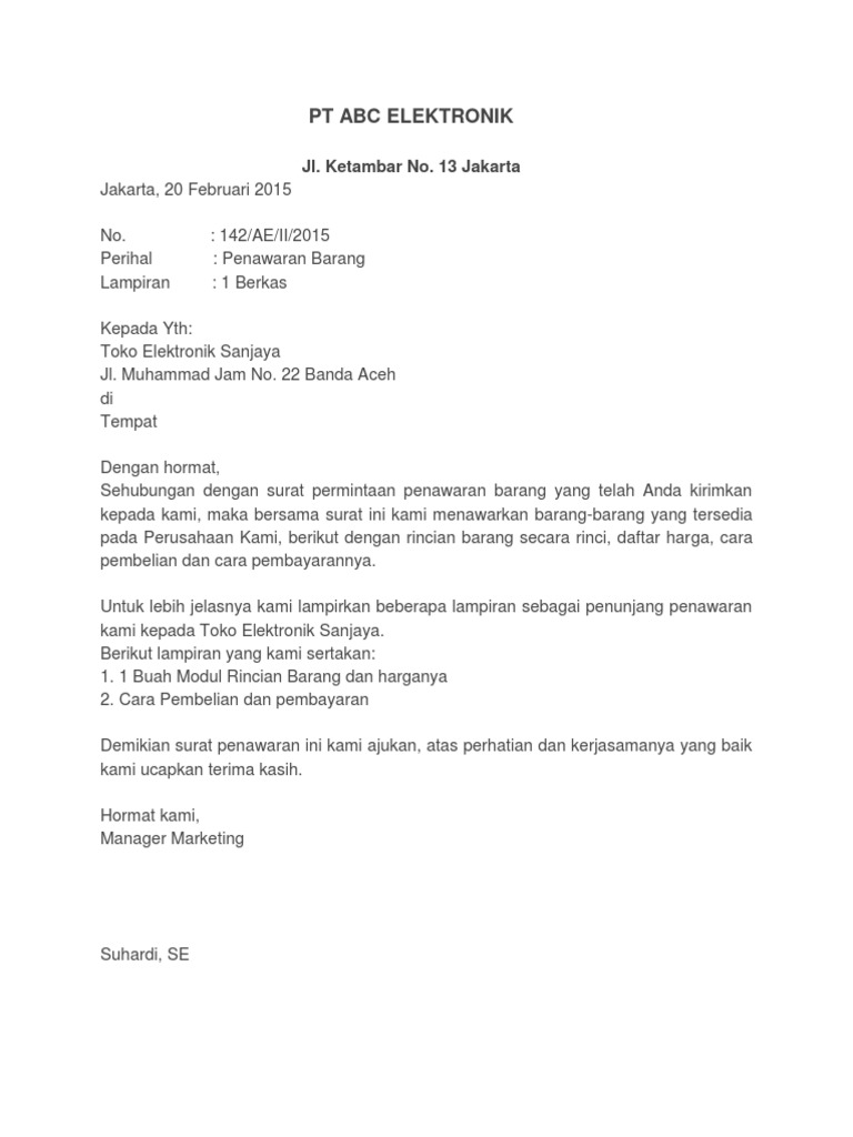 Download 78+ Contoh Surat Niaga Terbaru Gratis