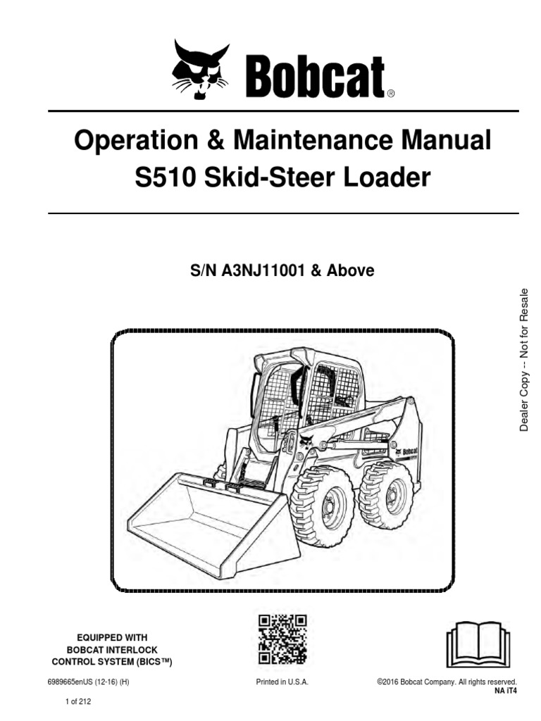 Bobcat S510 Operation Manual | PDF | Loader (Equipment) | Internal ...