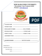 IUM Assignment Cover Page Template | PDF