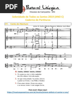 Partituras Solenidade Todos Os Santos (Ano C) 03-11-2019
