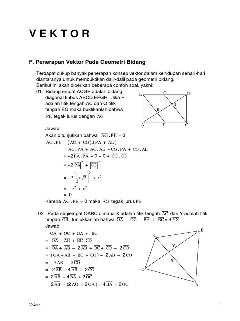 11 Penerapan Vektor Pada Geometri Bidang Www Defantri Com Pdf