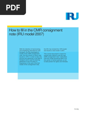 How To Fill Cmr Model Iru 07 En Pdf Bill Of Lading Consignee