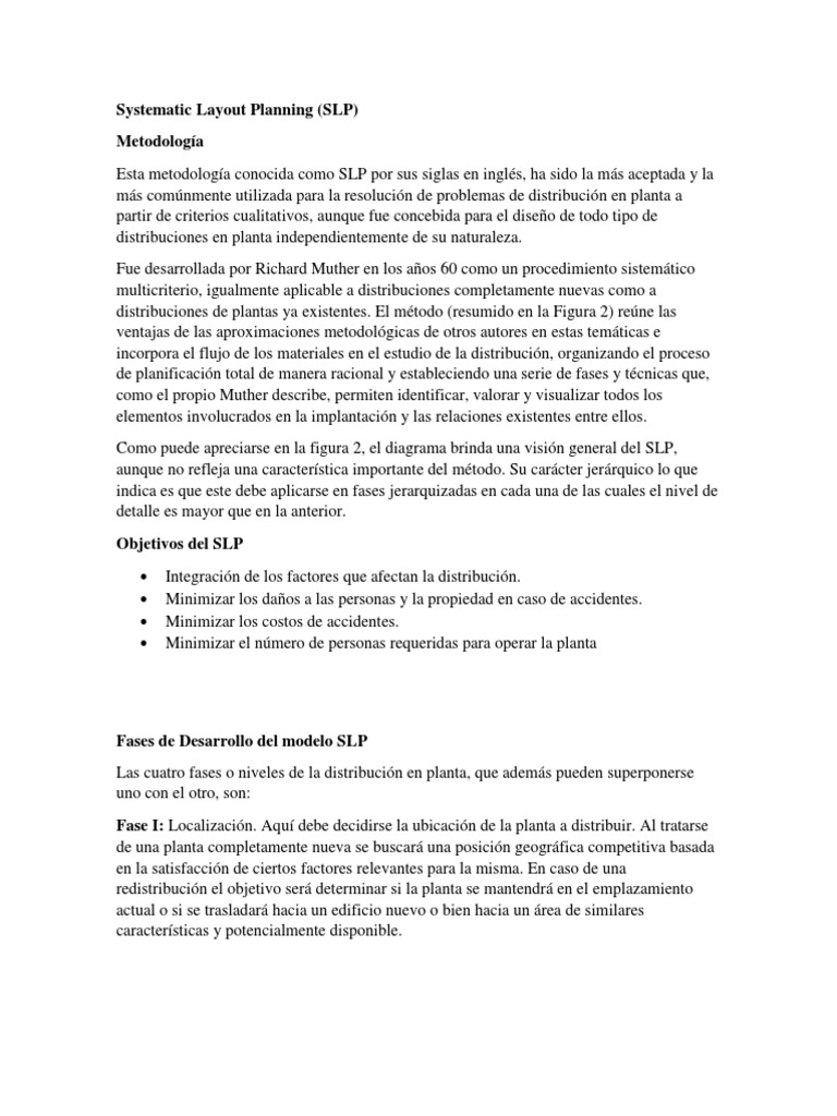 Systematic Layout Planning | PDF | Base de datos relacional | Evaluación