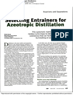 Julka Selecting Entrainers For Azeotropic Distillation PDF