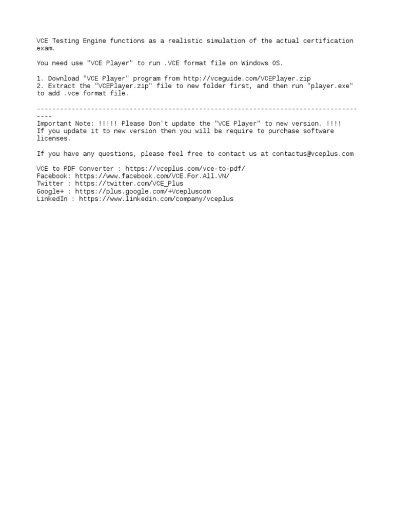 How To Install VCEplayer Software - Open VCE Files On | PDF