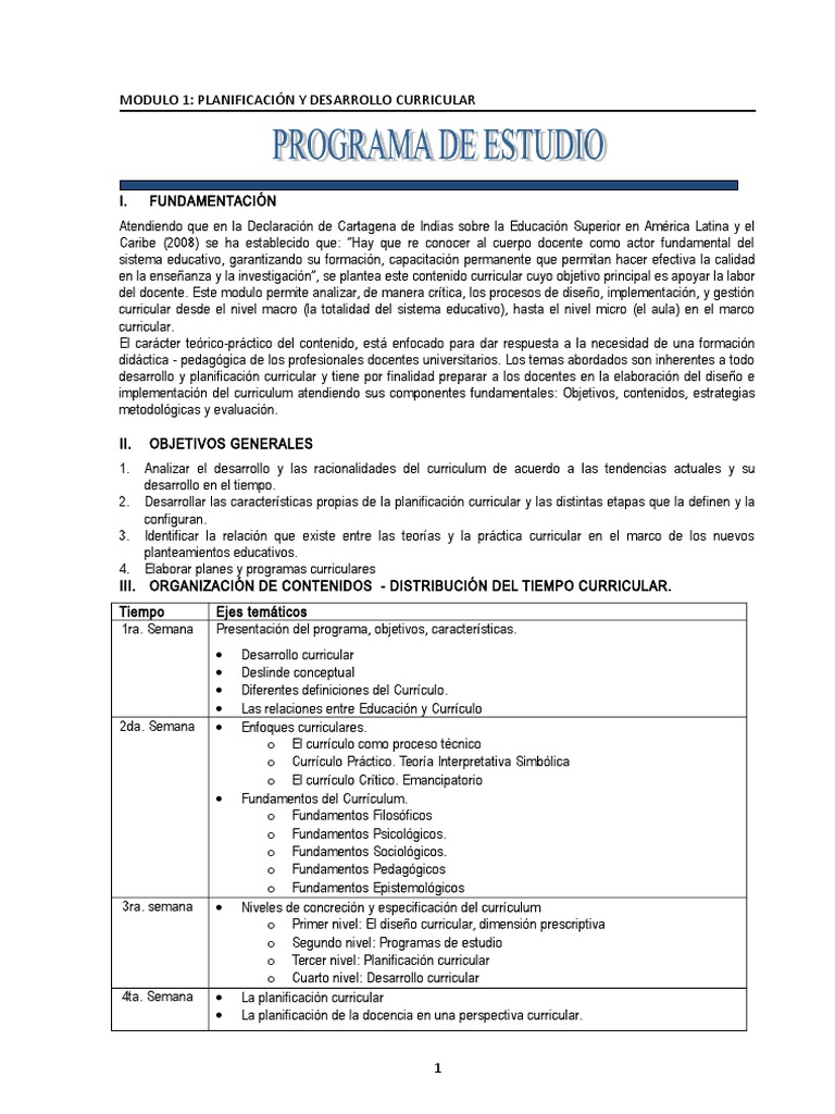 Planeación y Desarrollo Curricular | PDF | Plan de estudios | Planificación