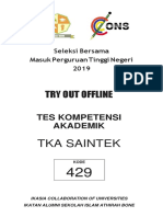 Soal Try Out TKA Saintek