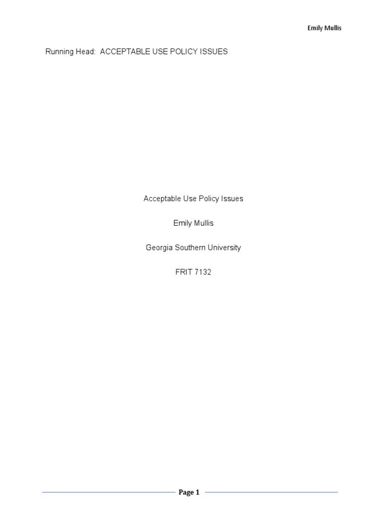 Acceptable Use Policy Paper | PDF | Internet | Cyberspace